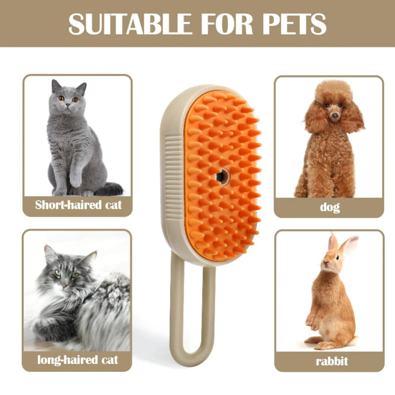 Ultimate Cat Brush Hair Remover - 3-in-1 Electric Steam Brush for Effortless Grooming and Shedding Control