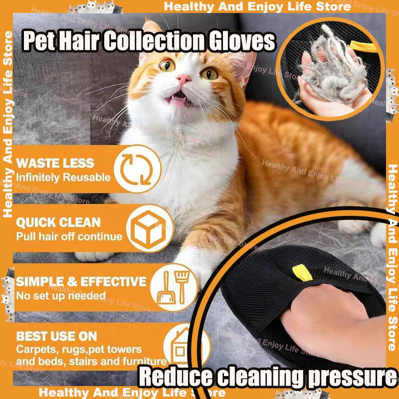 Transform Your Pet Care Routine with Our Double-Sided Pet Hair Cleaning Gloves – Effortlessly Reduce Shedding and Enjoy More Quality Time with Your Furry Friend