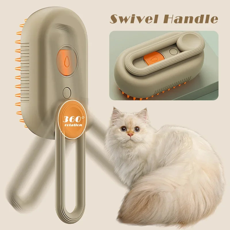 Ultimate Cat Brush Hair Remover - 3-in-1 Electric Steam Brush for Effortless Grooming and Shedding Control